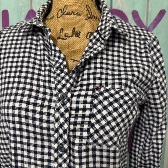 C & C California SZ S Long Sleeves Black and White Gingham Button-Up Shirt - Picture 5 of 16